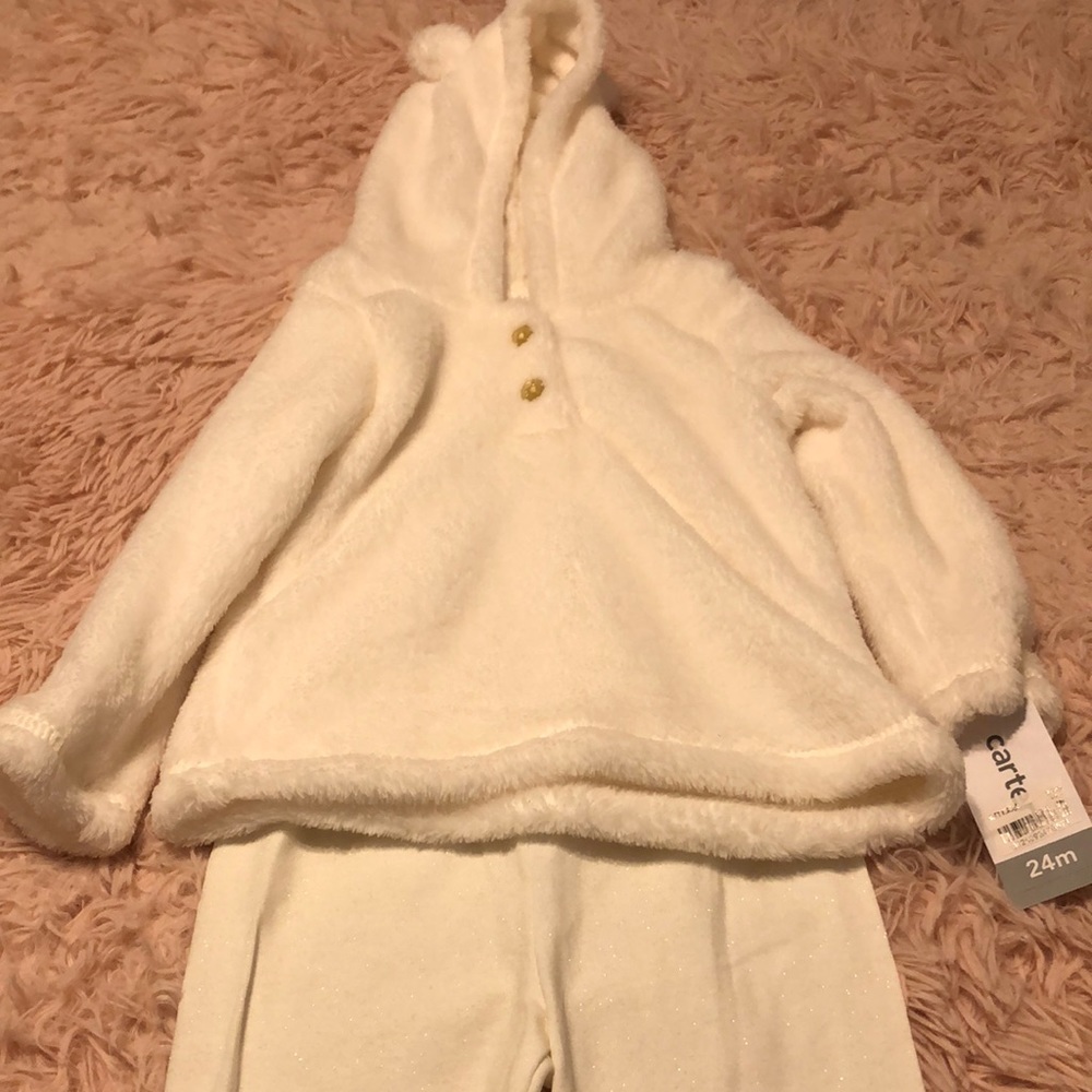 Carters Soft Winter Sweater With Sparkly Pants